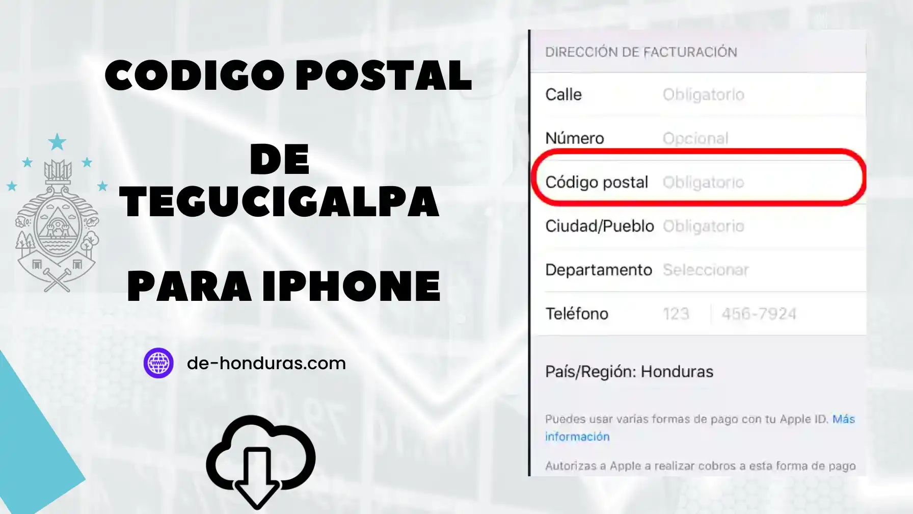Código postal de Tegucigalpa para Iphone